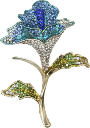 Crystal Pearl Flower Brooches Pins Fashion Beautiful Created Rhinestone Floral Brooch Good Idea for Party Dance Wedding Banquet for Elegant Women Girl