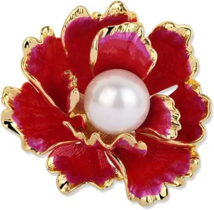 Crystal Pearl Flower Brooches Pins Fashion Beautiful Created Rhinestone Floral Brooch Good Idea for Party Dance Wedding Banquet for Elegant Women Girl