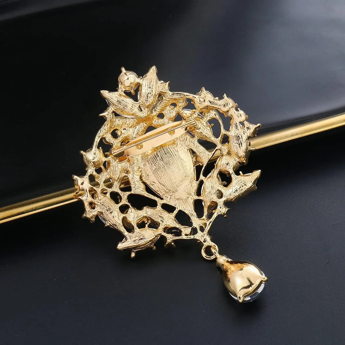 Crystal Rhinestone Flower Brooch Pin Set for Women DIY Bridal Wedding Bouquet Kit