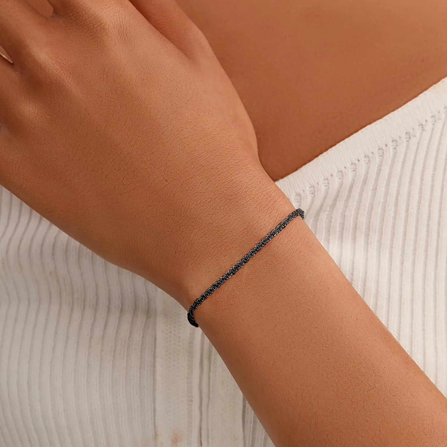 Dainty Shiny 925 Sterling Silver Bracelets for Women 14K Gold Plated Simple Twist Rope Chain Bracelet Minimalist Adjustable Link Charm Bracelet Jewelry Birthday Gifts for Mom