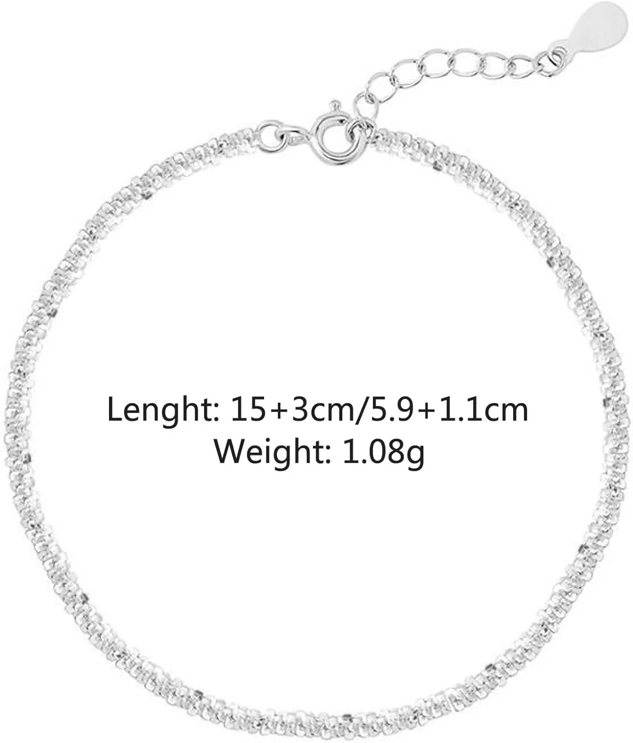 Dainty Shiny 925 Sterling Silver Bracelets for Women 14K Gold Plated Simple Twist Rope Chain Bracelet Minimalist Adjustable Link Charm Bracelet Jewelry Birthday Gifts for Mom