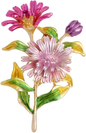 Daisy Flower Brooch Pin for Women3D Enamel Sunflower Brooch Pin,Charm Sun Flower Coat Collar Brooch for Women Girls