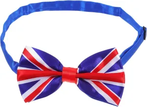 Didiseaon Uk Flag Bowtie Union Jack Flag Bow Tie British Flag Bowtie United Kingdom Flag Neckwear Adjustable Silky Satin Bow 70th Jubilee Queen Elizabeth II Party Supplies