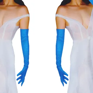 DooWay Women Long Leather Opera Gloves Evening Party Costume Faux Leather Cosplay Dress Accessories 24 inches