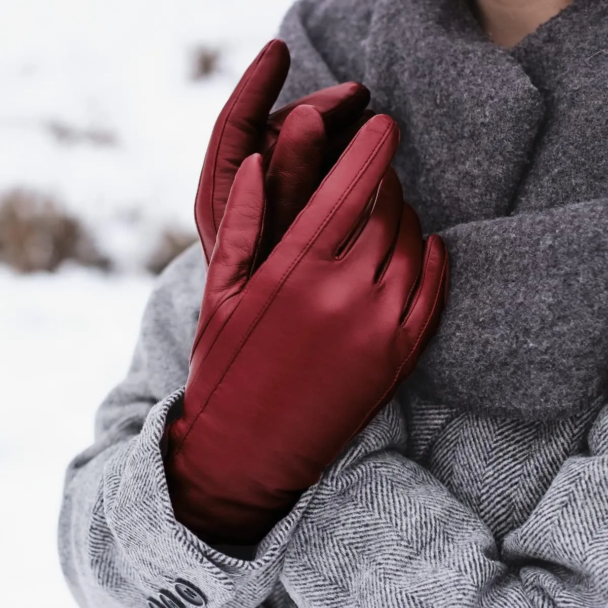 Downholme Vegan Leather Gloves for Women