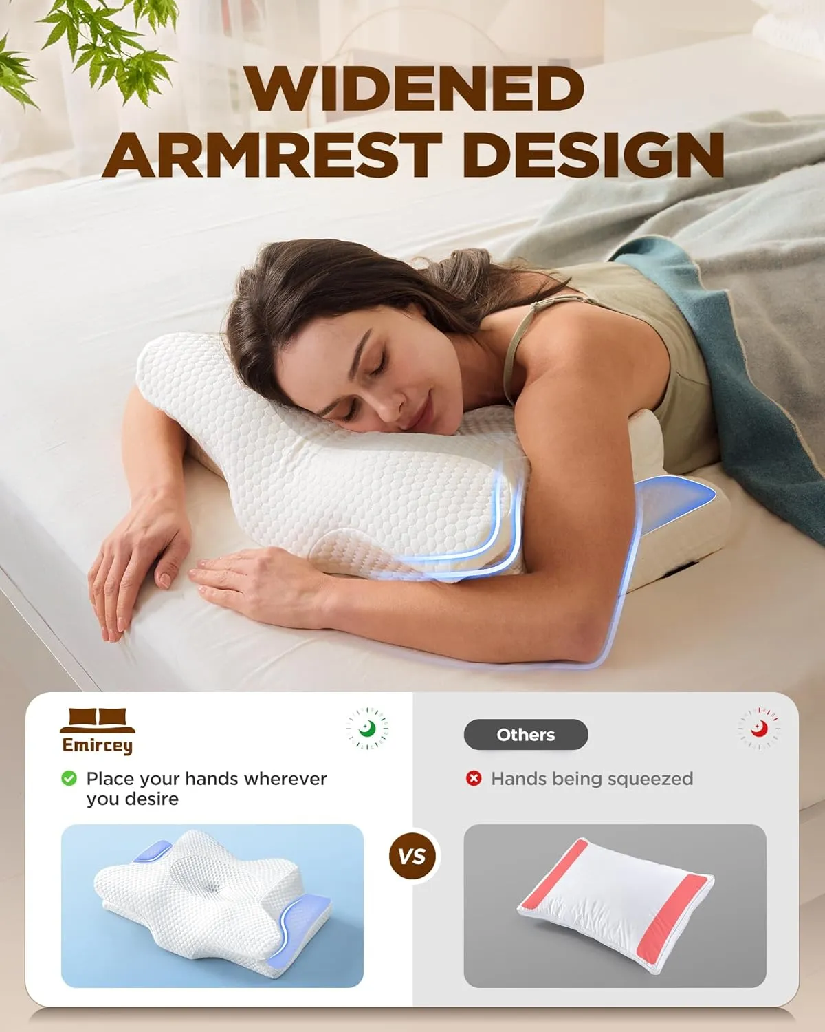 Dream Without Pain Cervical Neck Pillow for Sleeping, Ergonomic Side Sleeper Pillows for Adults, Cooling Orthopedic Pillow for Neck Relief Support, Memory Foam Pillows Back Stomach Sleepers