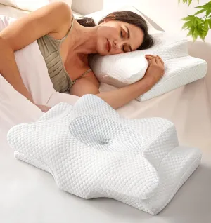 Dream Without Pain Cervical Neck Pillow for Sleeping, Ergonomic Side Sleeper Pillows for Adults, Cooling Orthopedic Pillow for Neck Relief Support, Memory Foam Pillows Back Stomach Sleepers