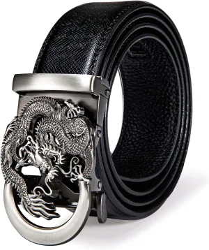 Dubulle Men's Ratchet Belt Gold/Black/Red/Green/Blue/White Automatic Buckle Business Casual Belt Gift - Adjustable Fit