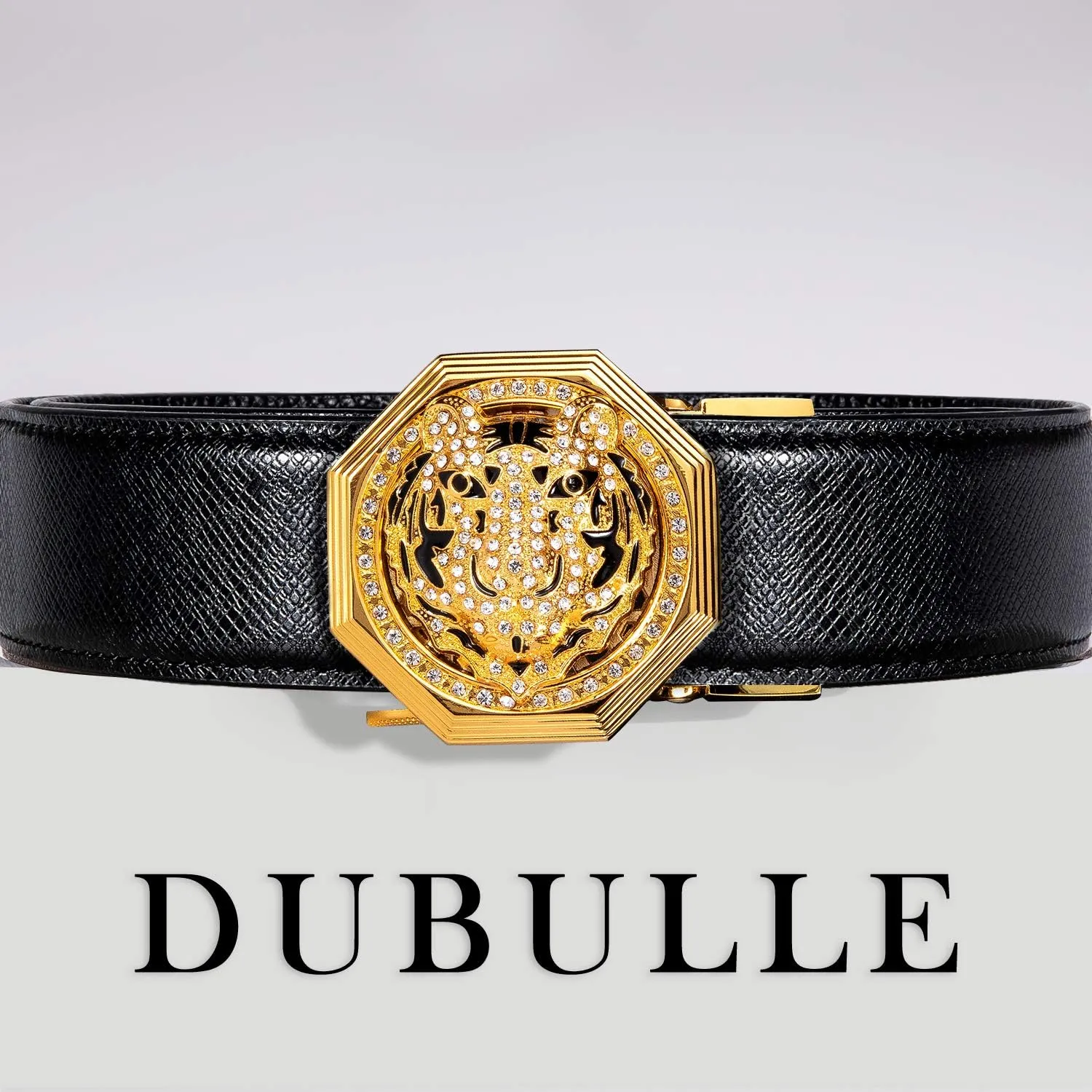 Dubulle Men's Ratchet Belt Gold/Black/Red/Green/Blue/White Automatic Buckle Business Casual Belt Gift - Adjustable Fit