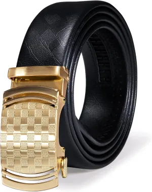 Dubulle Men's Ratchet Belt Gold/Black/Red/Green/Blue/White Automatic Buckle Business Casual Belt Gift - Adjustable Fit