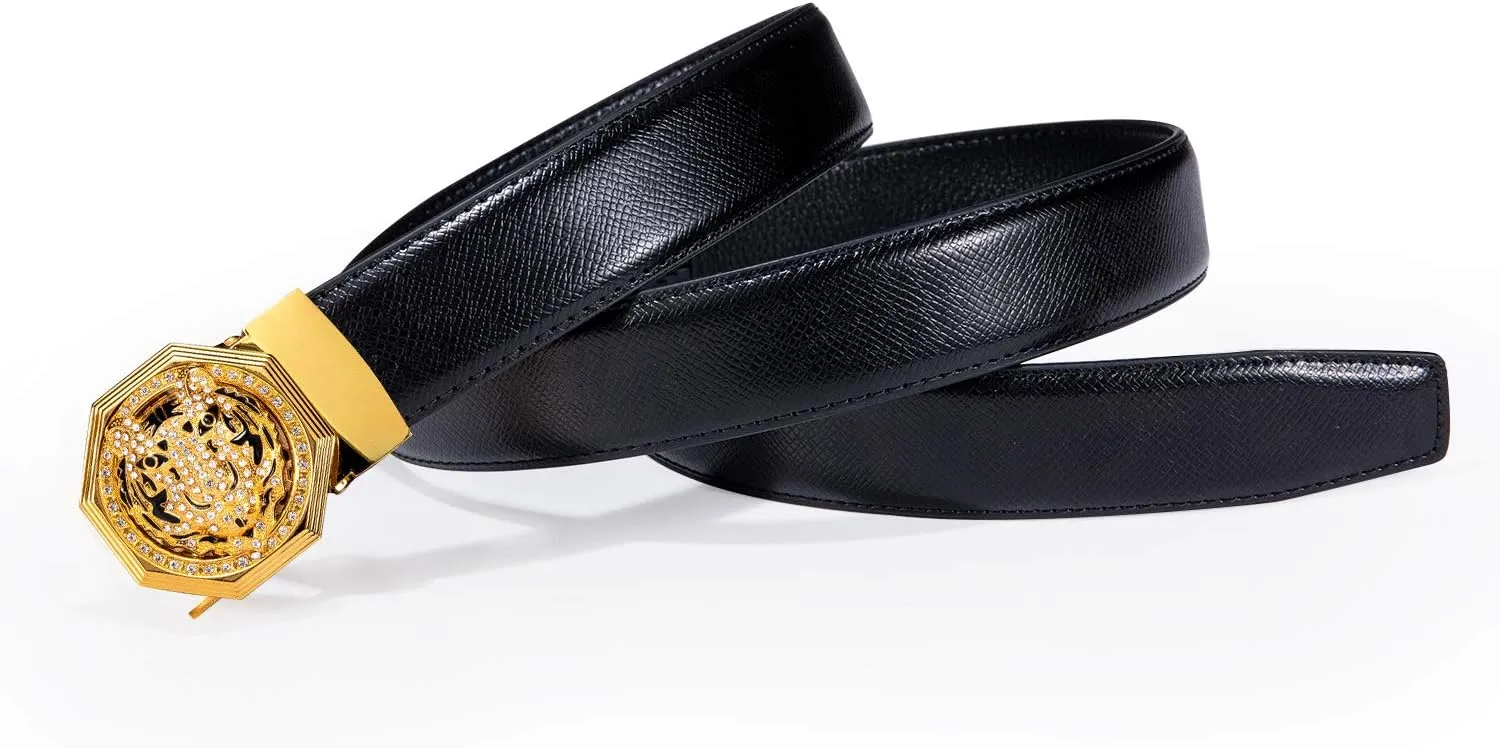 Dubulle Men's Ratchet Belt Gold/Black/Red/Green/Blue/White Automatic Buckle Business Casual Belt Gift - Adjustable Fit