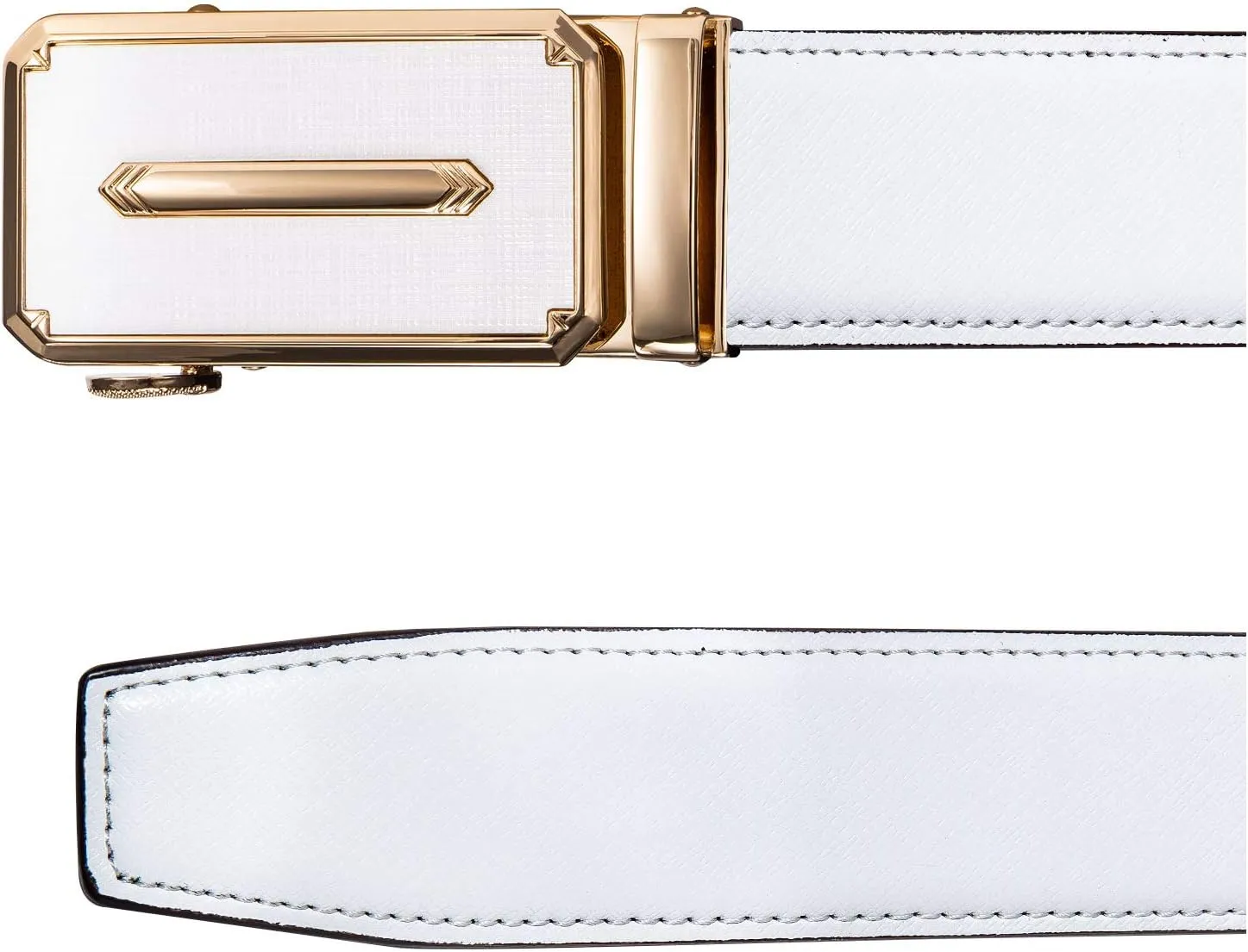 Dubulle Men's Ratchet Belt Gold/Black/Red/Green/Blue/White Automatic Buckle Business Casual Belt Gift - Adjustable Fit