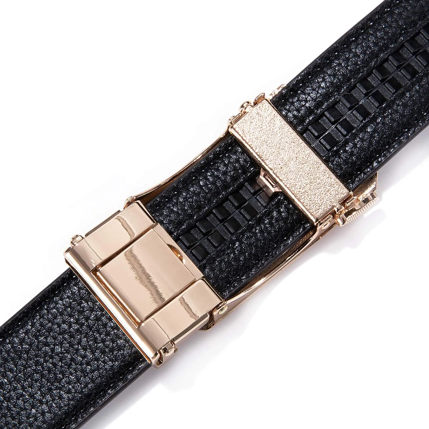 Dubulle Men's Ratchet Belt Gold/Black/Red/Green/Blue/White Automatic Buckle Business Casual Belt Gift - Adjustable Fit