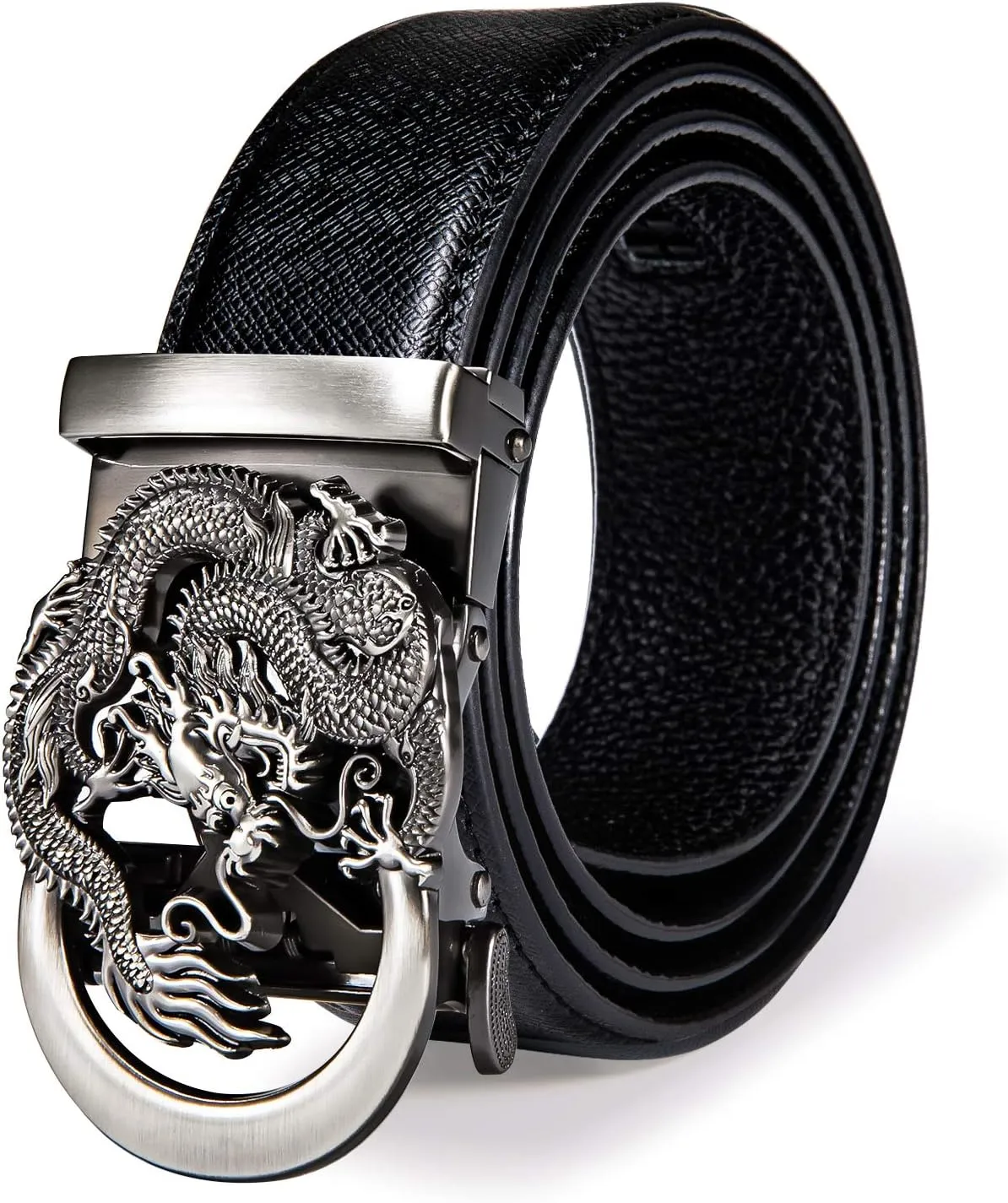 Dubulle Men's Ratchet Belt Gold/Black/Red/Green/Blue/White Automatic Buckle Business Casual Belt Gift - Adjustable Fit