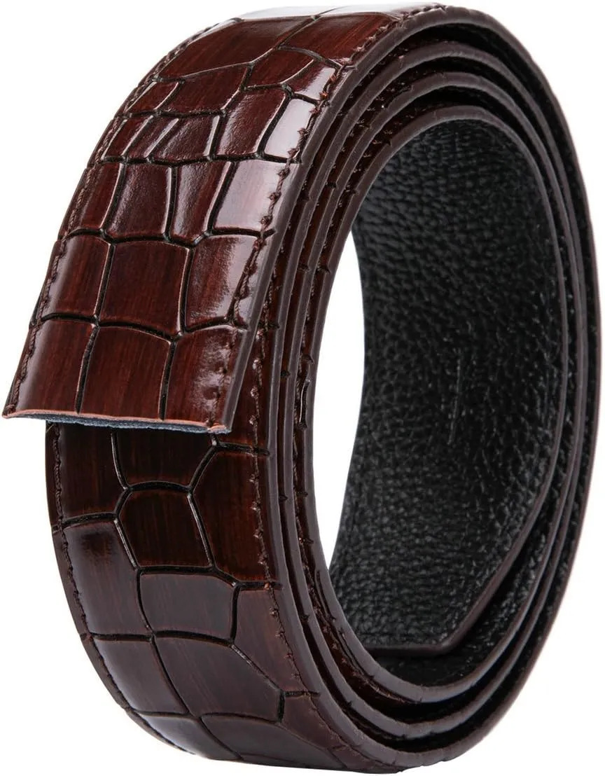 Dubulle Men's Ratchet Belt Gold/Black/Red/Green/Blue/White Automatic Buckle Business Casual Belt Gift - Adjustable Fit