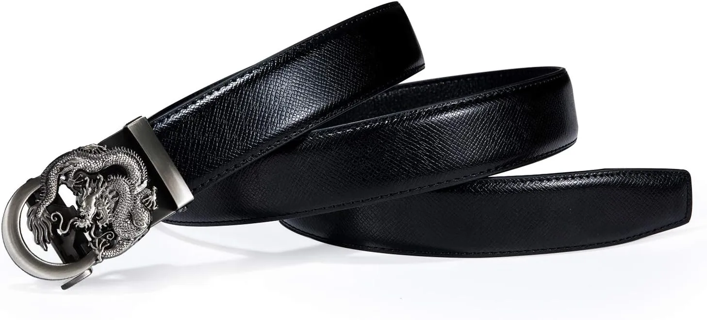 Dubulle Men's Ratchet Belt Gold/Black/Red/Green/Blue/White Automatic Buckle Business Casual Belt Gift - Adjustable Fit