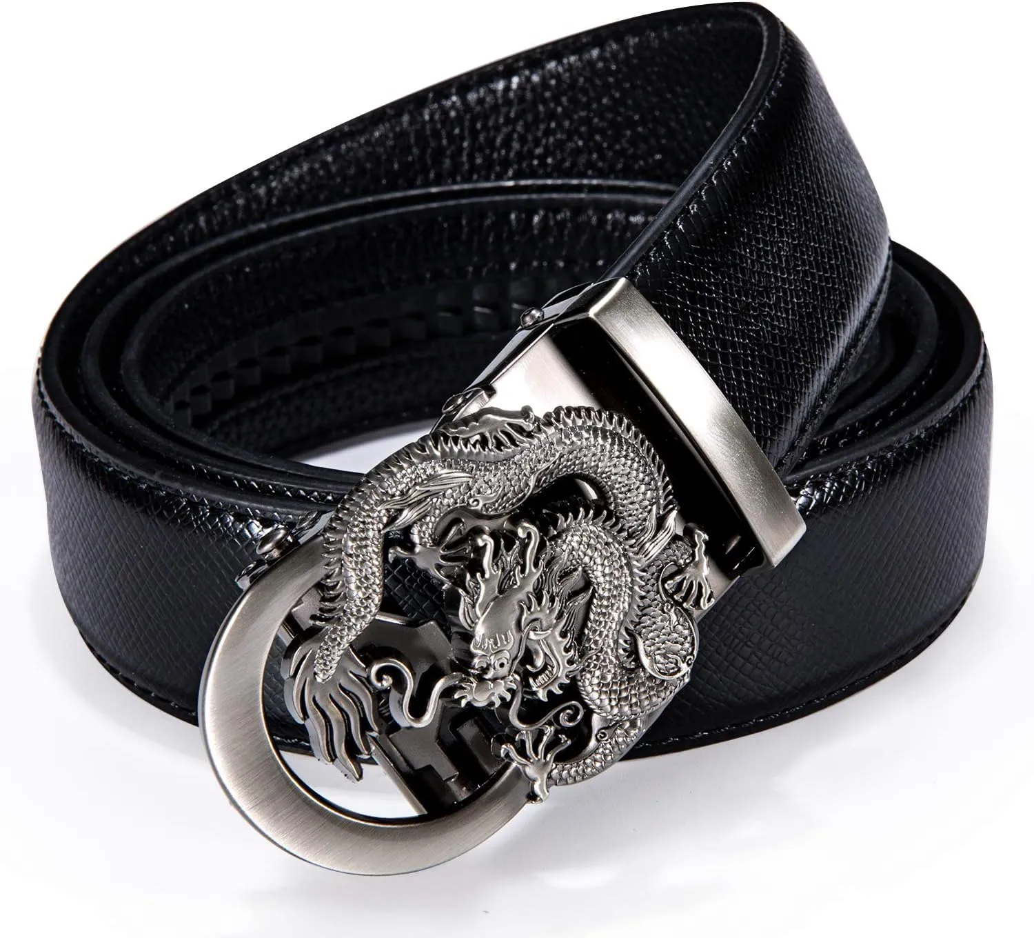 Dubulle Men's Ratchet Belt Gold/Black/Red/Green/Blue/White Automatic Buckle Business Casual Belt Gift - Adjustable Fit