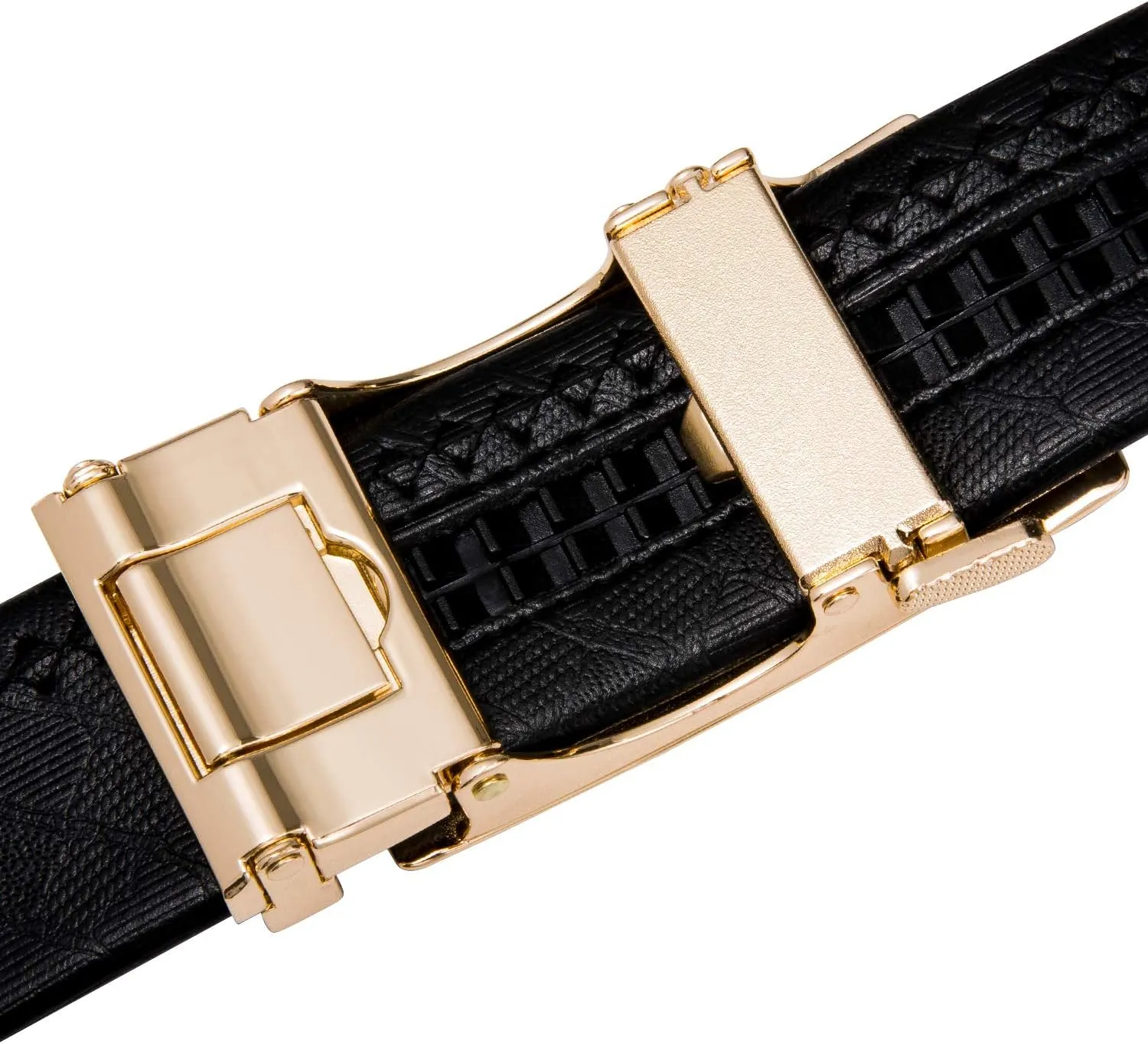 Dubulle Men's Ratchet Belt Gold/Black/Red/Green/Blue/White Automatic Buckle Business Casual Belt Gift - Adjustable Fit