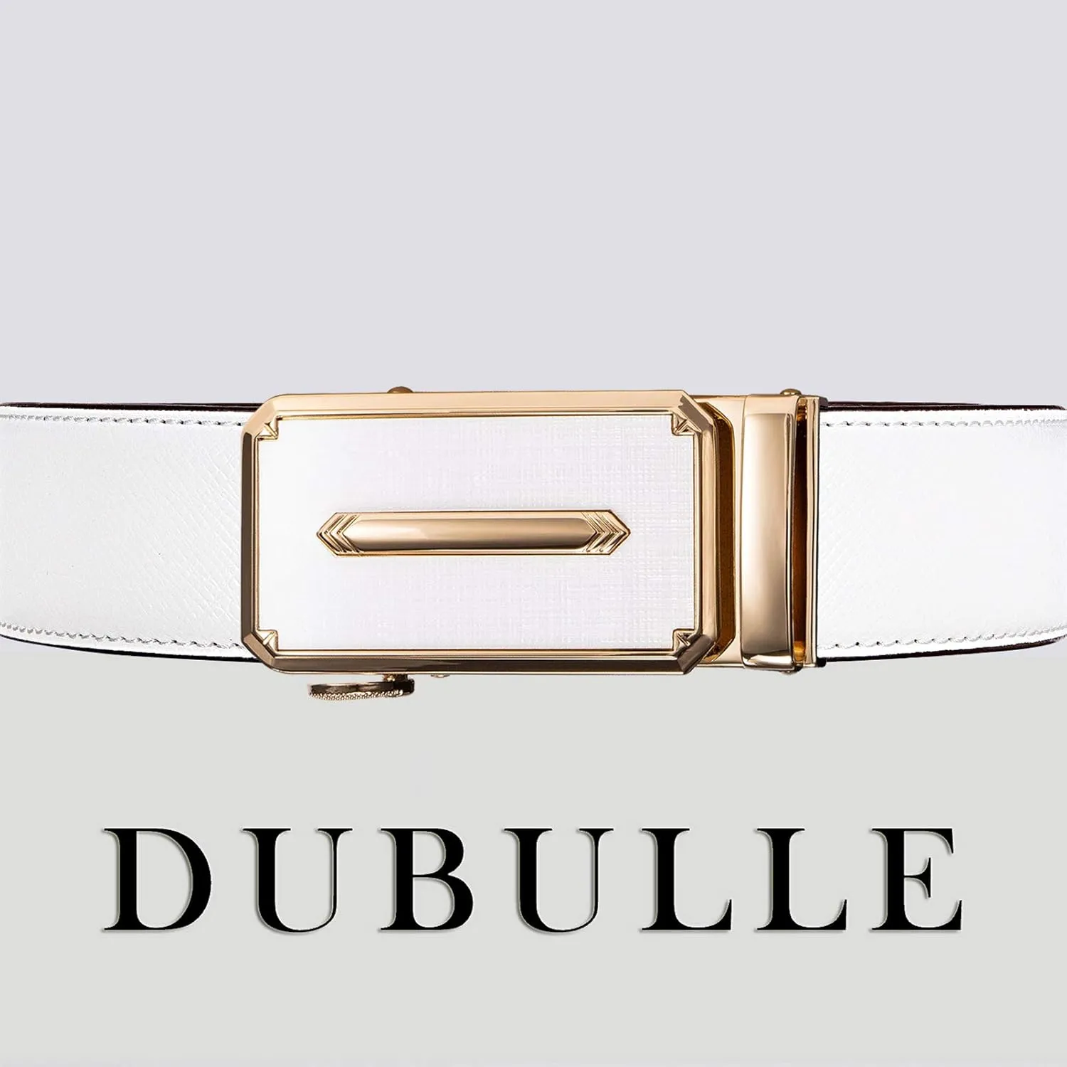 Dubulle Men's Ratchet Belt Gold/Black/Red/Green/Blue/White Automatic Buckle Business Casual Belt Gift - Adjustable Fit