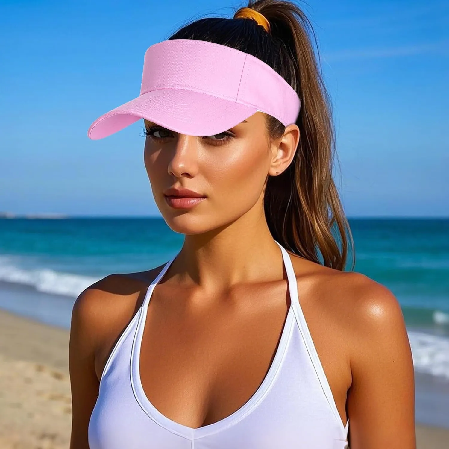 Dxhycc Sport Sun Visor Hats for Women Men, Adjustable Cotton Ball Caps Sun Caps for Golf, Running, and Outdoor Activities