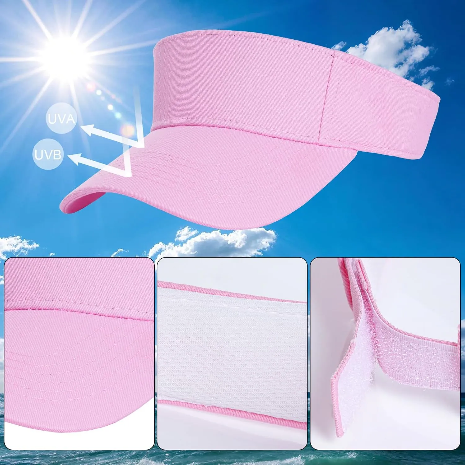 Dxhycc Sport Sun Visor Hats for Women Men, Adjustable Cotton Ball Caps Sun Caps for Golf, Running, and Outdoor Activities