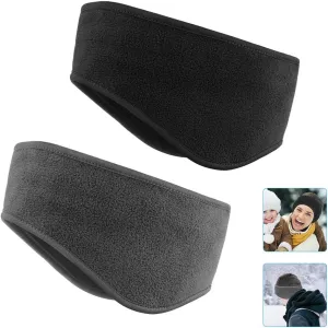 Ear Warmers Headband, Fleece Earmuffs Running Headband Winter Ear Covers Moisture Wicking Ski Sport Headband for Men & Women (19.2 inches, One Size, Cycling)