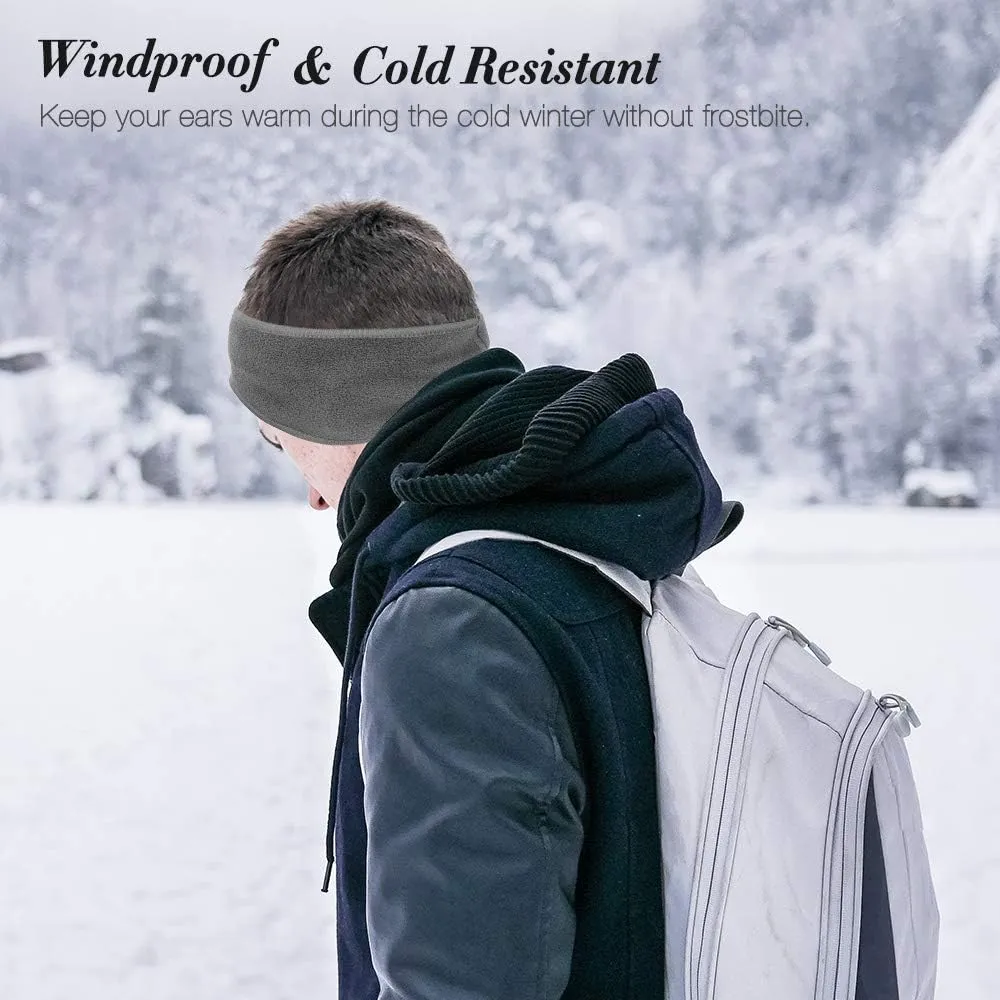 Ear Warmers Headband, Fleece Earmuffs Running Headband Winter Ear Covers Moisture Wicking Ski Sport Headband for Men & Women (19.2 inches, One Size, Cycling)
