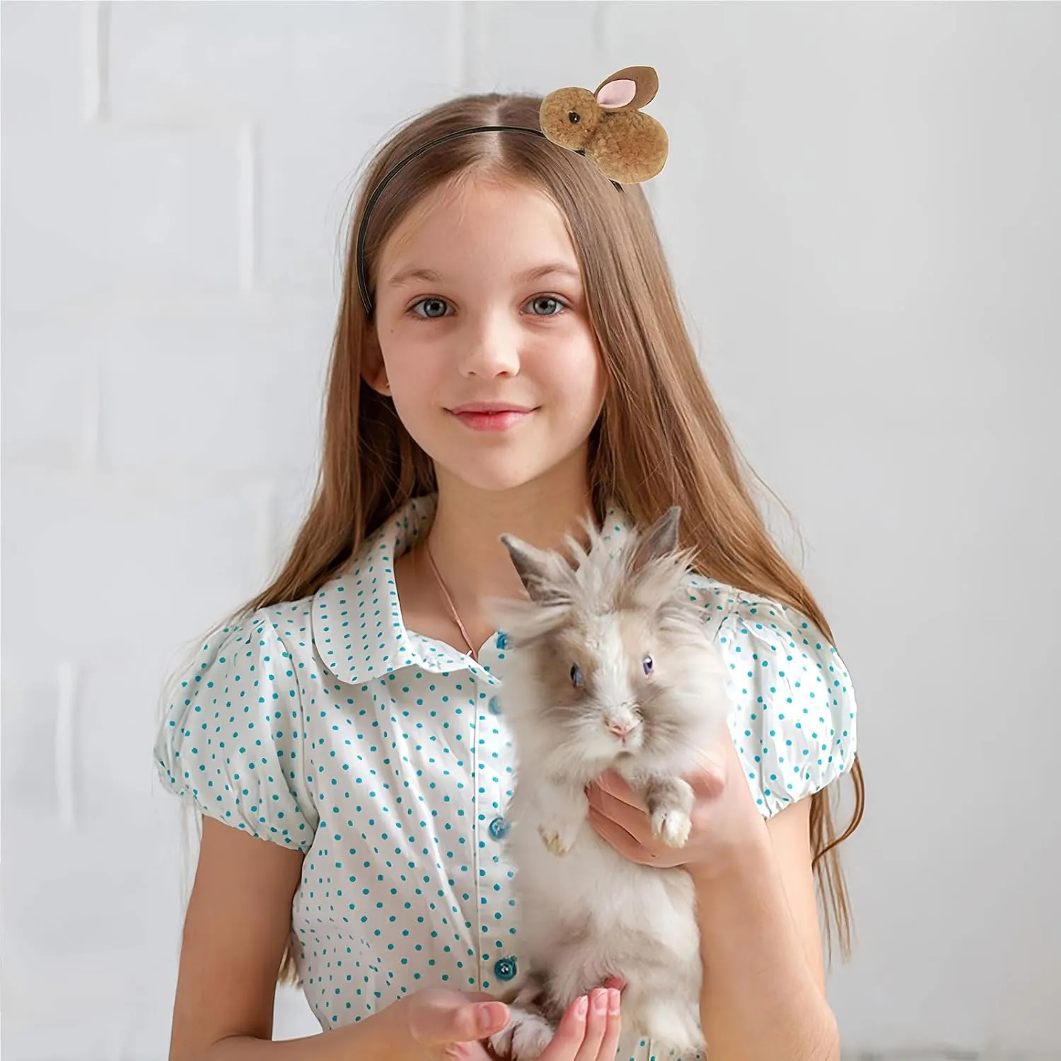 Easter Headbands Bunny Hair Bands for Women Girls Kids, Cute Brown Rabbit Pink Ears Hair Accessories Easter Day Decoration Headdress Party Supplies Gift Hair Hoop 1 Pcs