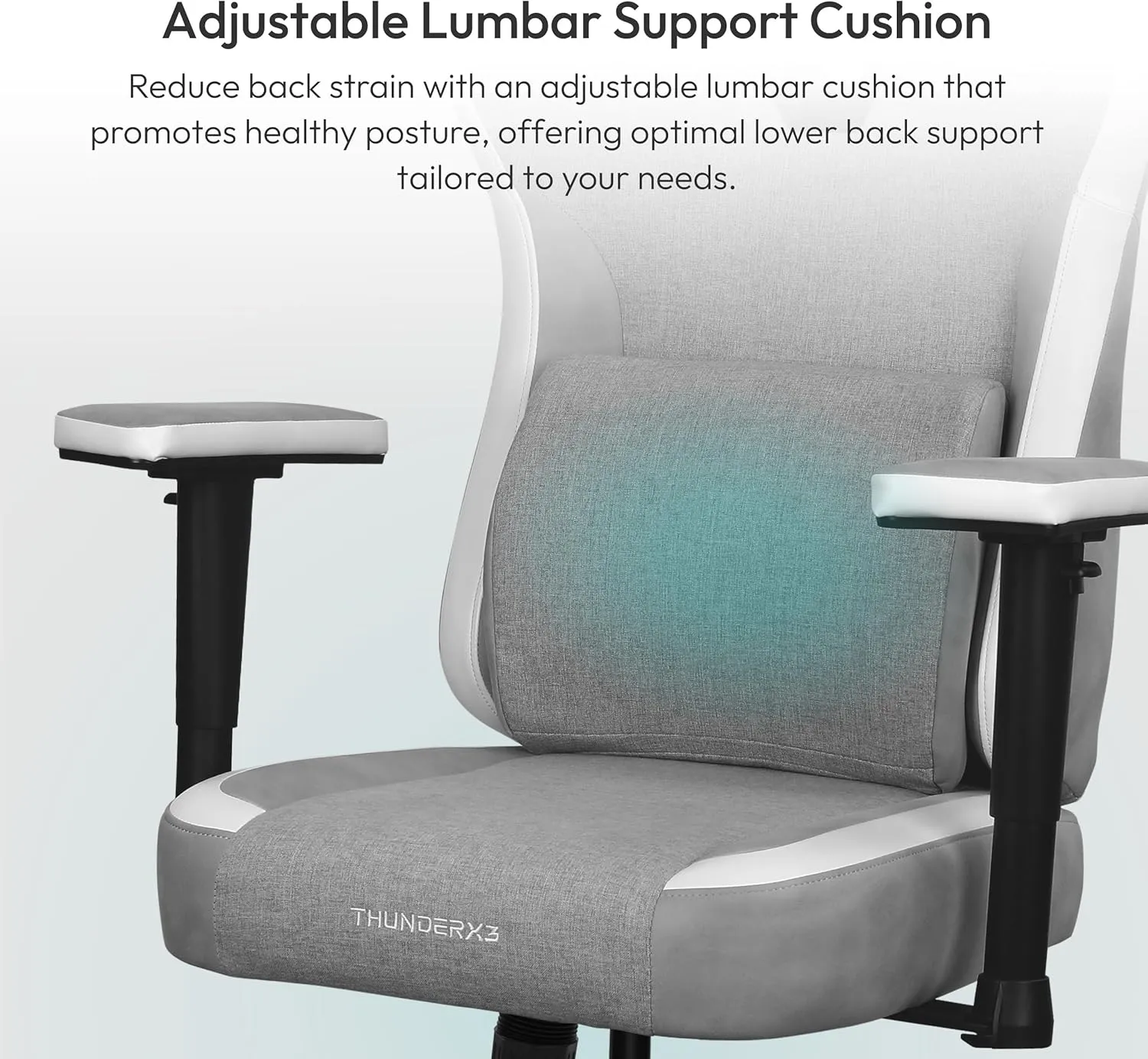 EAZE Gaming Chair, for Adults Ergonomic Office Chair, High Back Desk Chair, Synchronous Tilt, Memory Foam Lumbar Support, Neck Pillow, Adjustable Soft Armrest, Fabric, Loft Light Grey