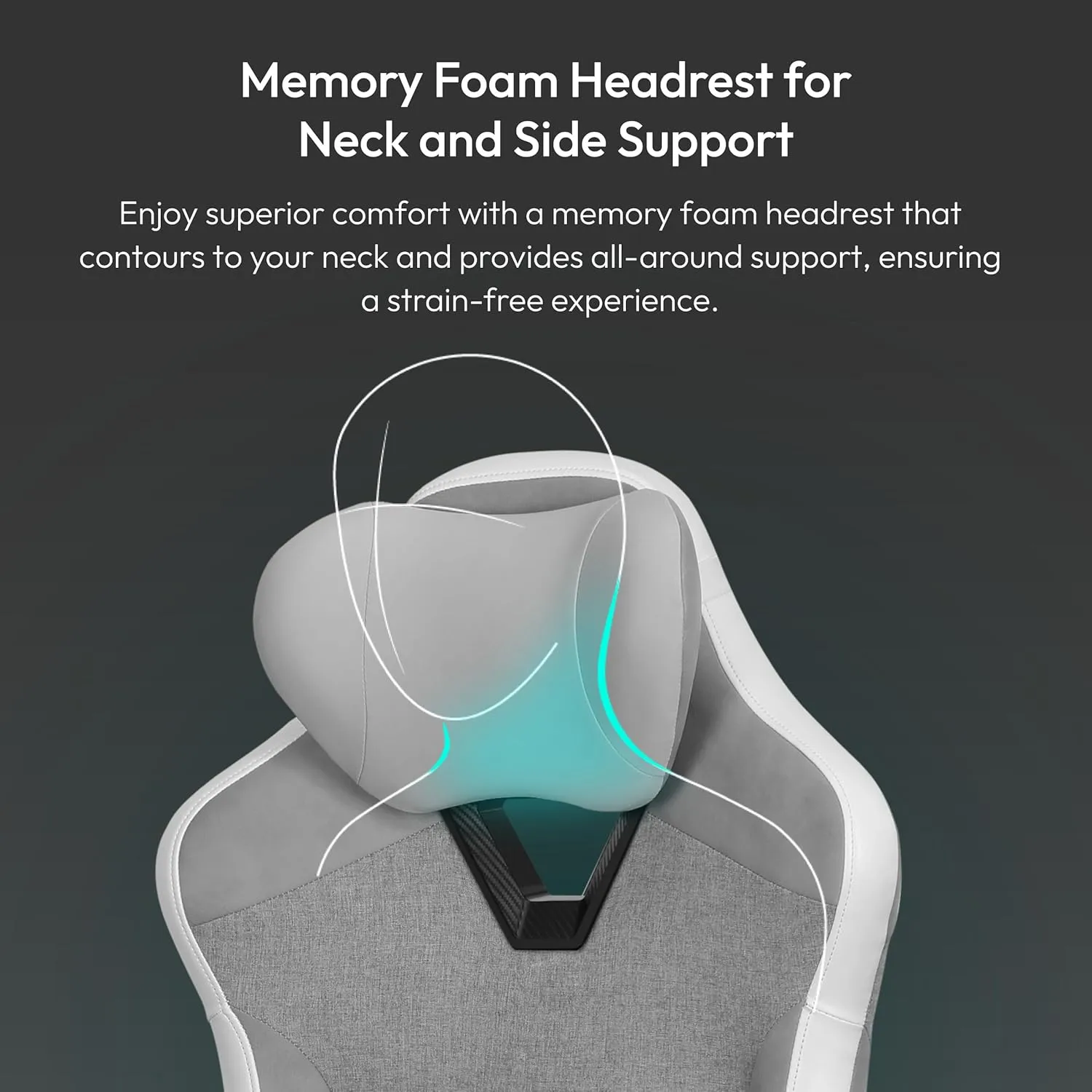 EAZE Gaming Chair, for Adults Ergonomic Office Chair, High Back Desk Chair, Synchronous Tilt, Memory Foam Lumbar Support, Neck Pillow, Adjustable Soft Armrest, Fabric, Loft Light Grey