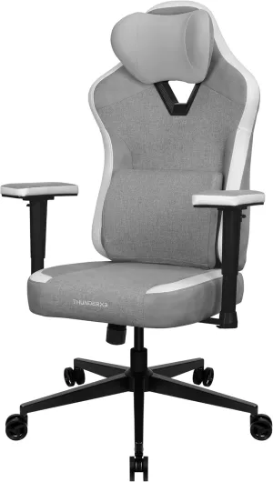 EAZE Gaming Chair, for Adults Ergonomic Office Chair, High Back Desk Chair, Synchronous Tilt, Memory Foam Lumbar Support, Neck Pillow, Adjustable Soft Armrest, Fabric, Loft Light Grey