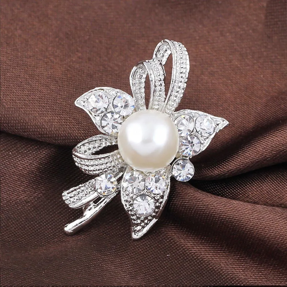 Ezing Lot 24pc Shining Rhinestone Crystal Brooches Pins DIY Wedding Bouquet Kit