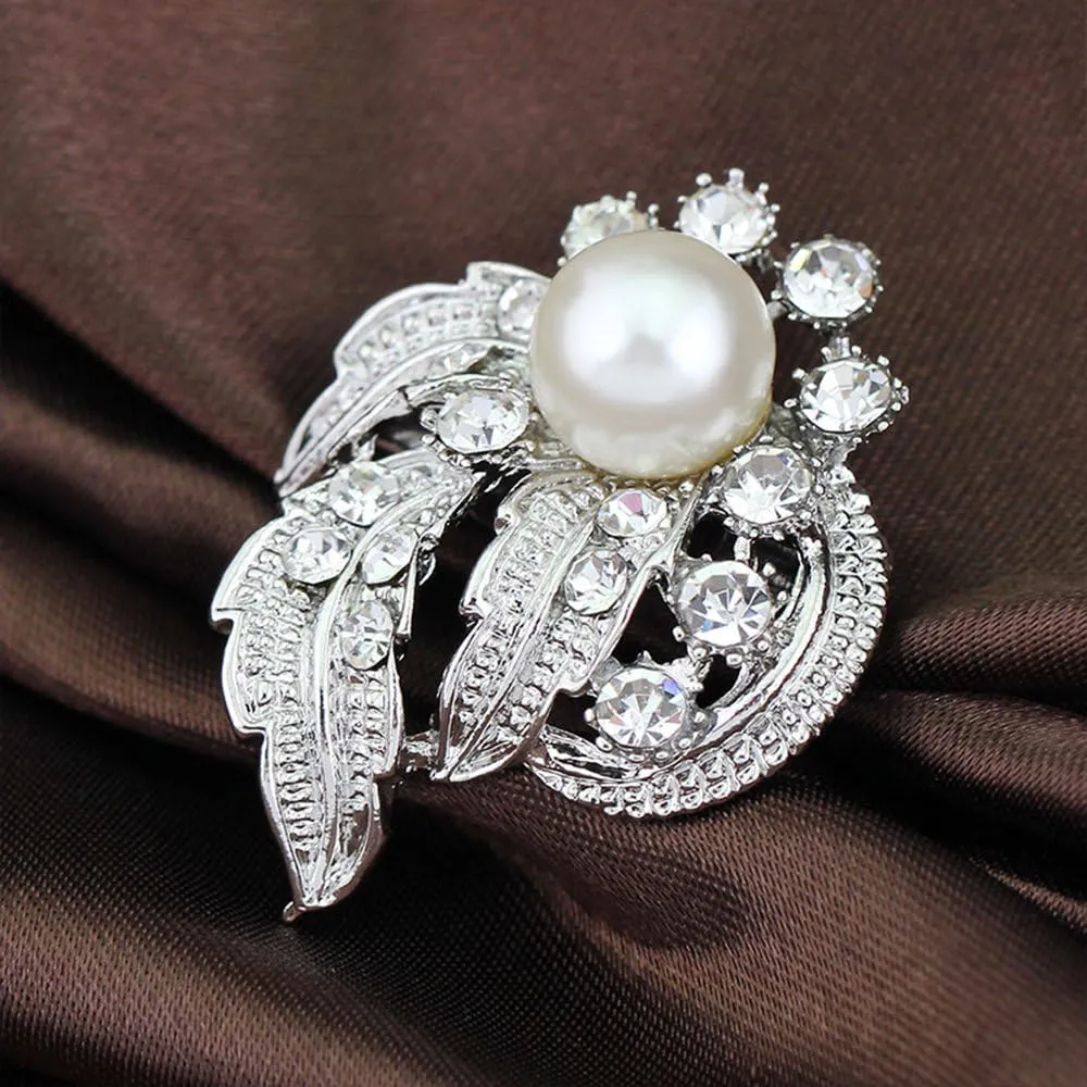 Ezing Lot 24pc Shining Rhinestone Crystal Brooches Pins DIY Wedding Bouquet Kit