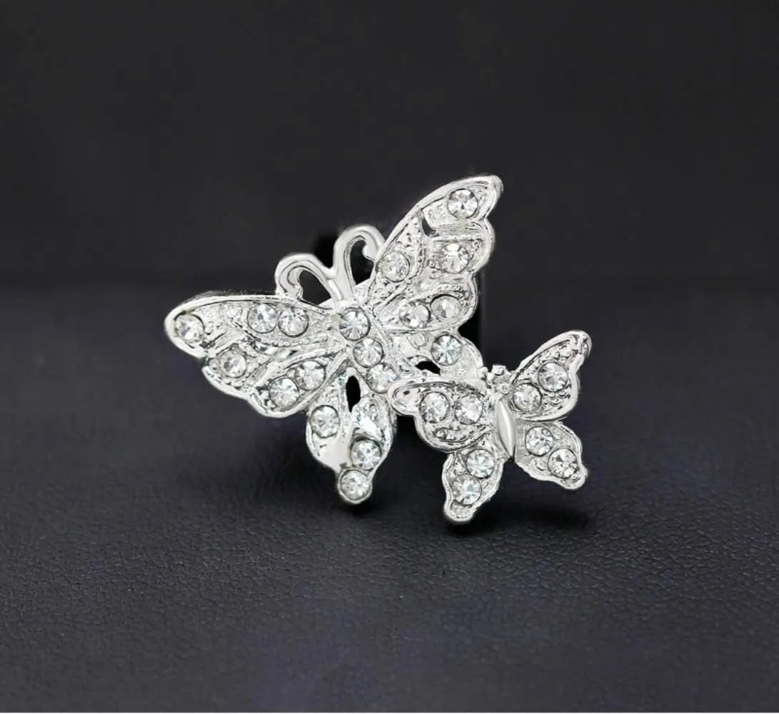 Ezing Lot 24pc Shining Rhinestone Crystal Brooches Pins DIY Wedding Bouquet Kit