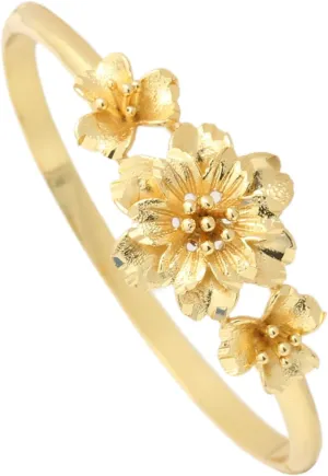 Fashion 18K Gold Plated Flower Arm Band Cuff Bracelet
