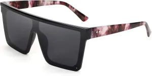 FEISEDY Oversized Sunglasses Mens Womens Flat Top Square Trendy Visor Shades UV400 B2470