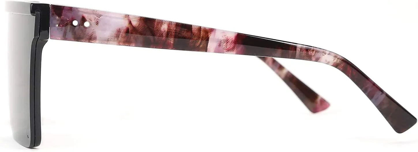 FEISEDY Oversized Sunglasses Mens Womens Flat Top Square Trendy Visor Shades UV400 B2470
