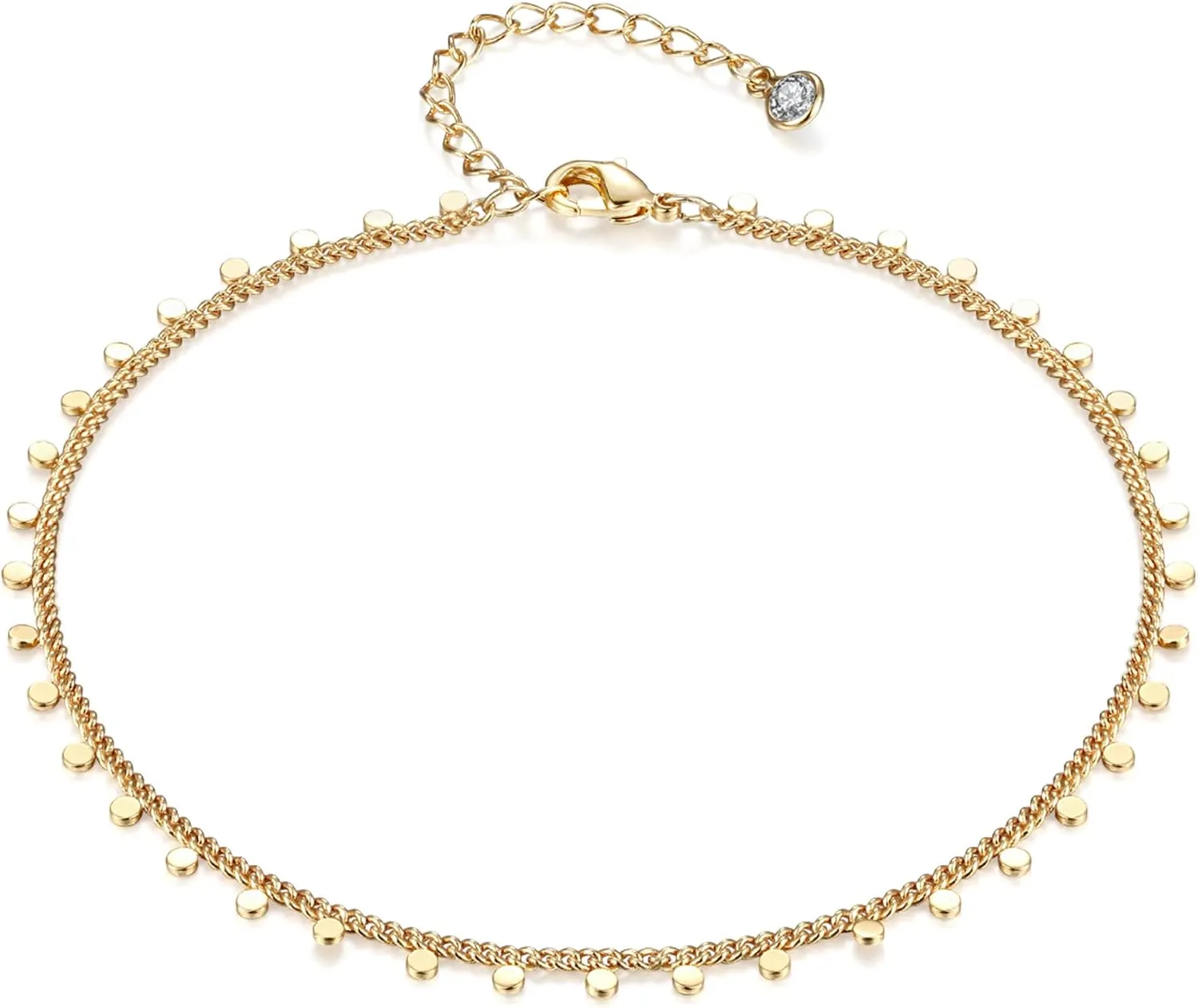Fettero Anklet Bracelets for Women Gold Plated Dainty Waterproof Anklet Charm Bracelet Summer Beach Foot Jewelry