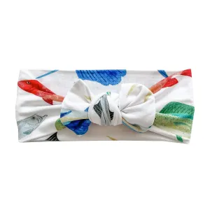 Fish Ultra Soft Newborn Headband Bow, Viscose from Bamboo with Spandex Stretchy Material