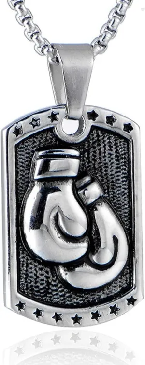 Fitness Boxing Gloving Pendant Necklace for Men Men's Body Style Stainless Steel Masculine Glove Necklaces