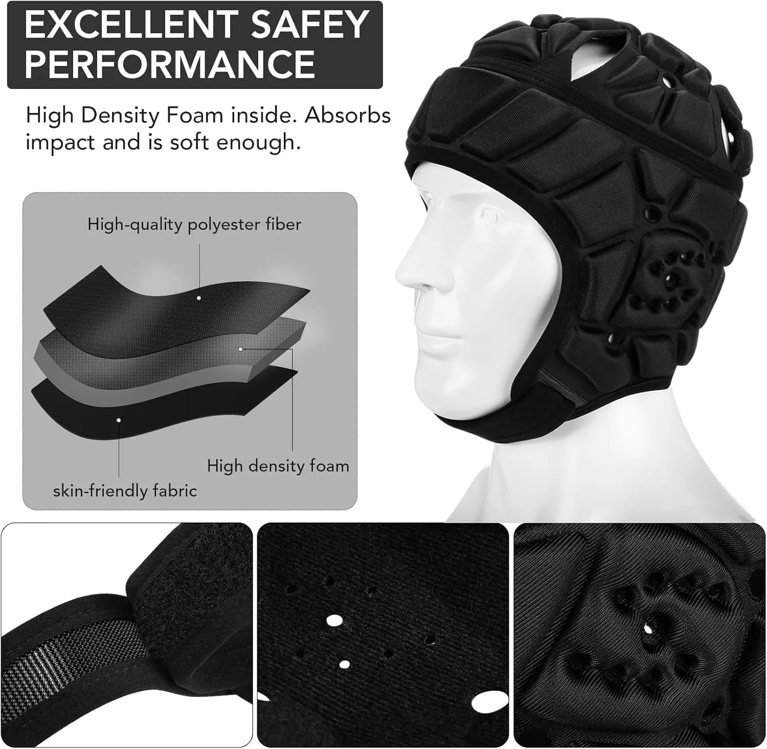 Flag Football Helmet Youth Soft Shell Helmet 7v7 Rugby Headgear Scrum Cap Youth Kids Adults