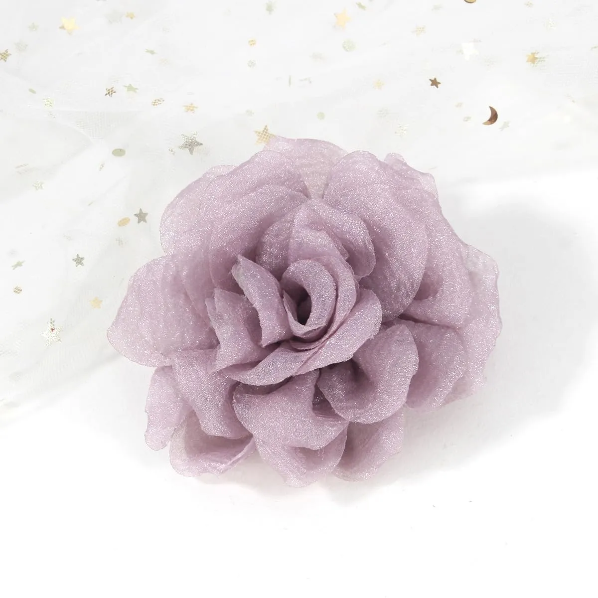 Floral Brooches & Clips for Hair | Lapel & Hat Pins, 4.3 Inch Lavender