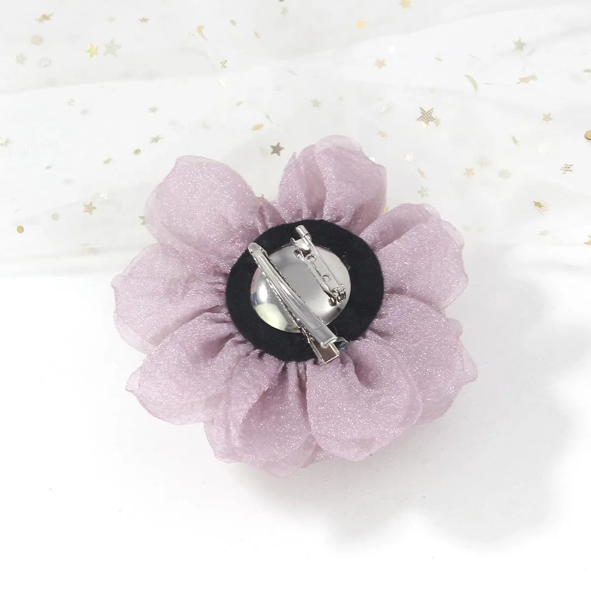 Floral Brooches & Clips for Hair | Lapel & Hat Pins, 4.3 Inch Lavender