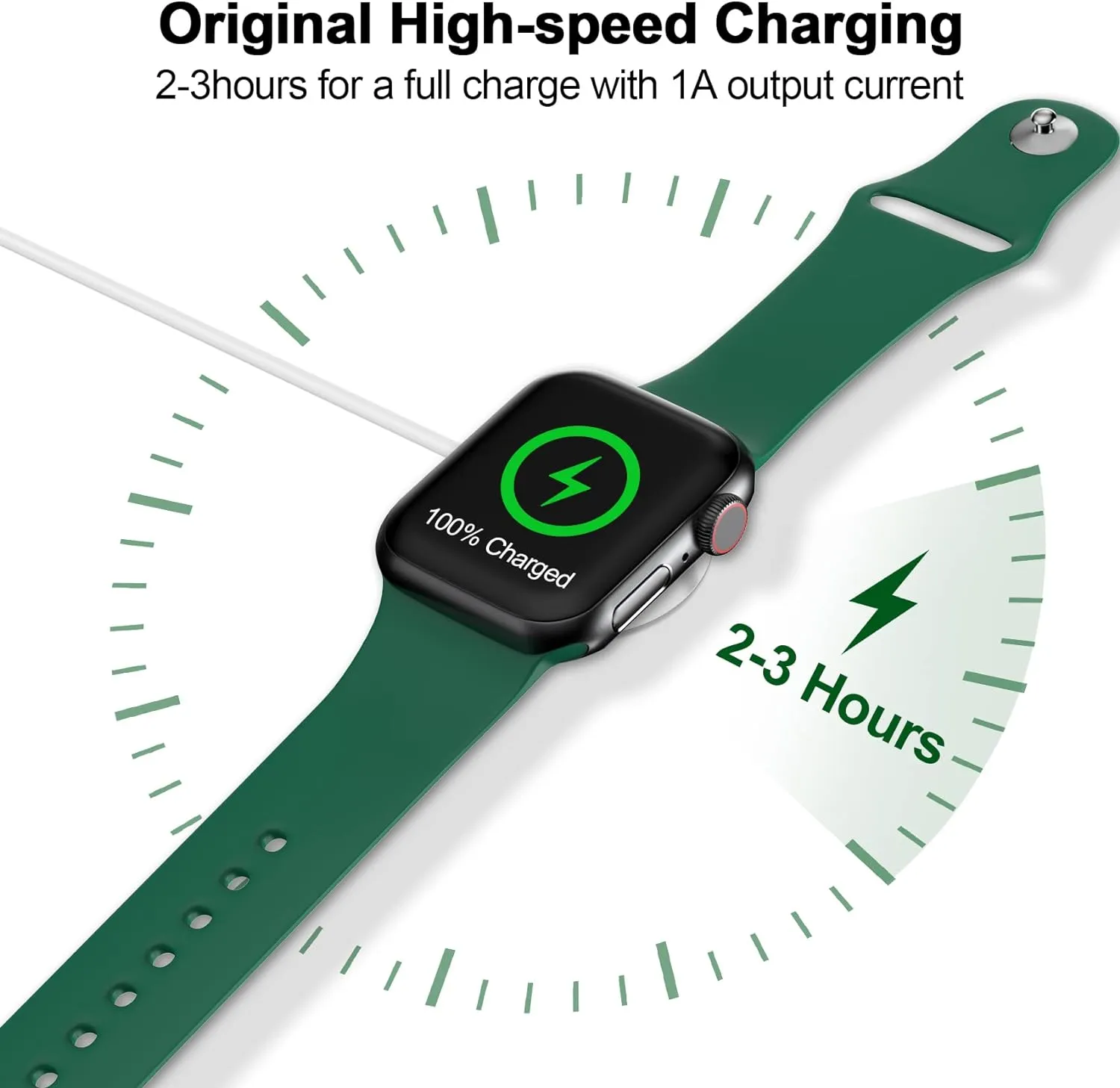   for Apple Watch Charger Magnetic Fast Charging Cable [Portable] Magnetic Wireless Charging Compatible with iWatch Series Ultra/10/9/8/7/6/SE/5/4/3/2-[3.3FT] White