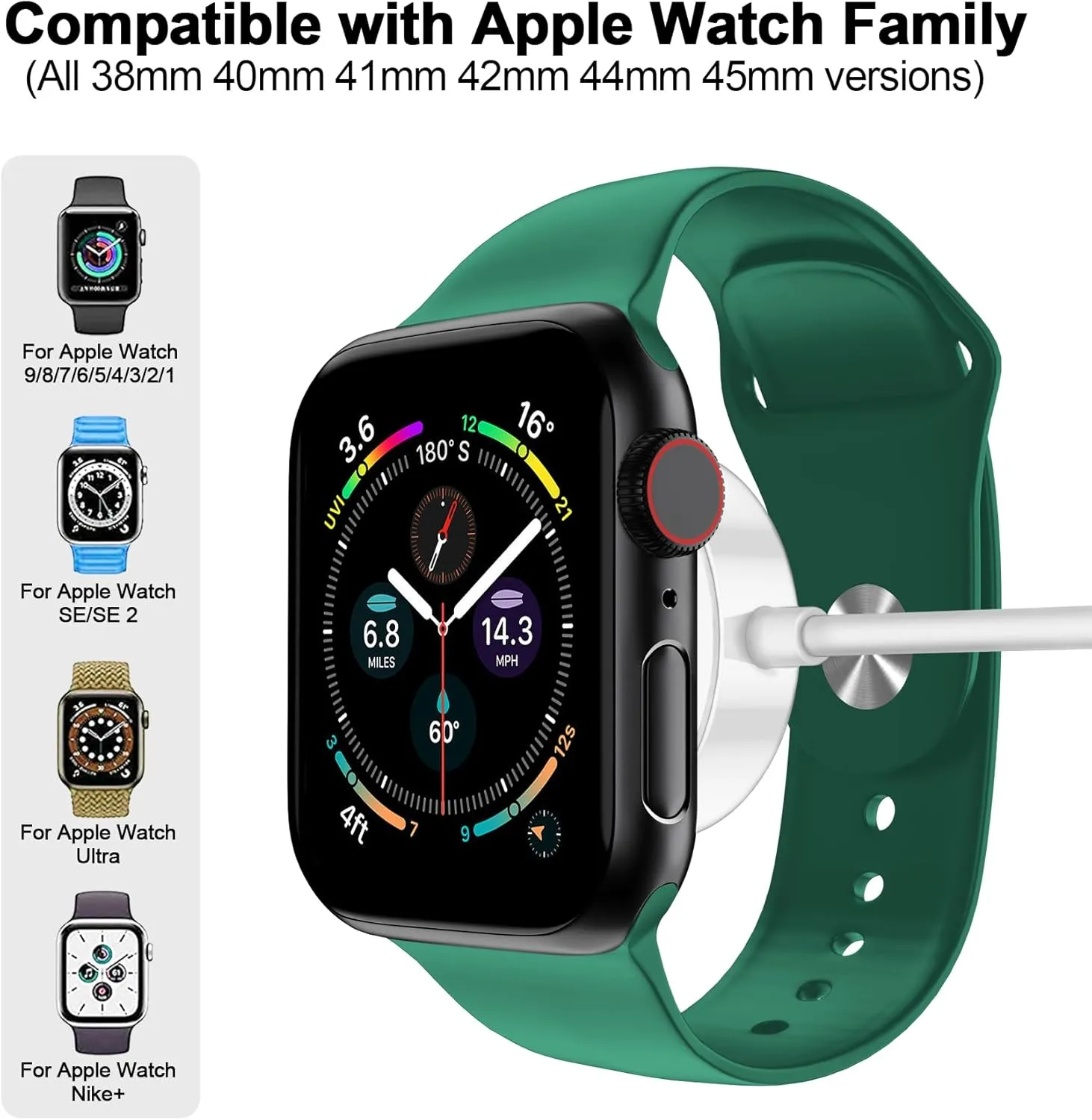   for Apple Watch Charger Magnetic Fast Charging Cable [Portable] Magnetic Wireless Charging Compatible with iWatch Series Ultra/10/9/8/7/6/SE/5/4/3/2-[3.3FT] White