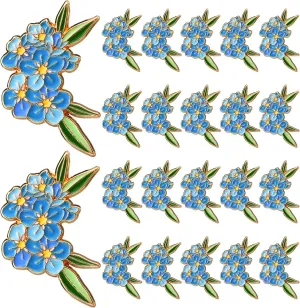 Forget Me Not Flower Pins Bulk Gifts Memorial Pins Blue Flower Enamel Lapel Celebration of Life Funeral Favors