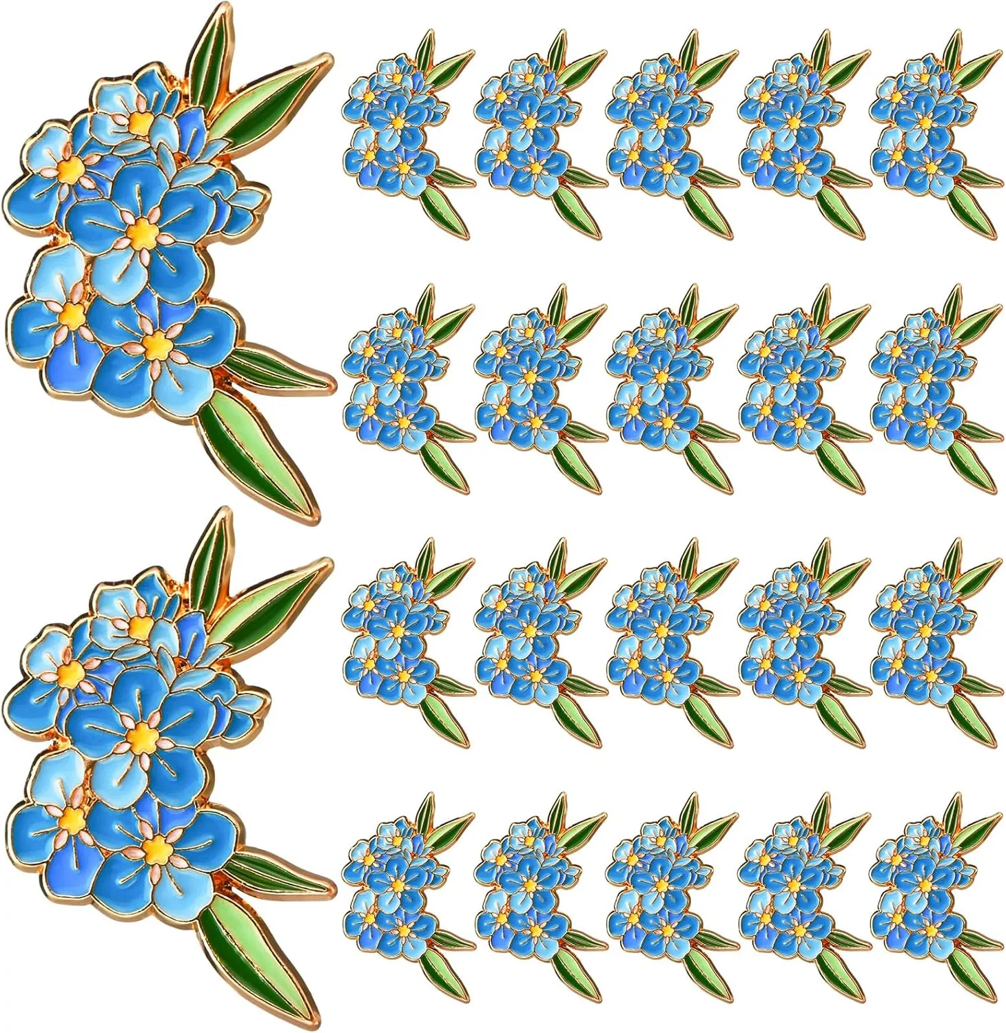 Forget Me Not Flower Pins Bulk Gifts Memorial Pins Blue Flower Enamel Lapel Celebration of Life Funeral Favors
