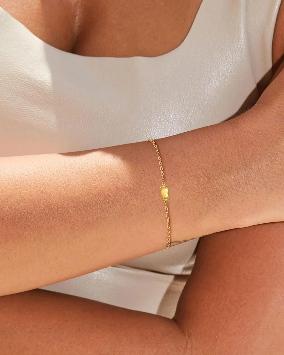 FUNEIA Birthstone Gold Bracelets for Women Non Tarnish Trendy Dainty 14K Gold Plated Bracelet Stack Stackable Blue Green May Emerald Friendship Bracelets Jewelry Gifts for Mom Best Friend