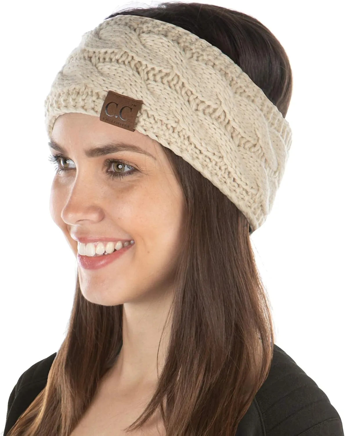 Funky Junque Women's Cozy Stretch Knit Headband Ear Warmer - Solid Colors, Confetti Knits, Crochet Styles