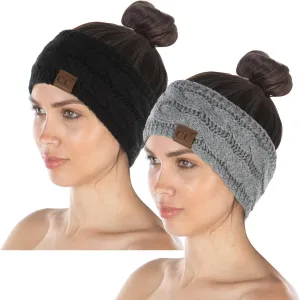 Funky Junque Women's Cozy Stretch Knit Headband Ear Warmer - Solid Colors, Confetti Knits, Crochet Styles
